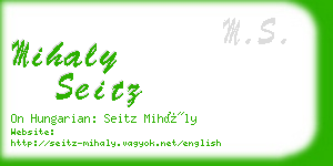 mihaly seitz business card